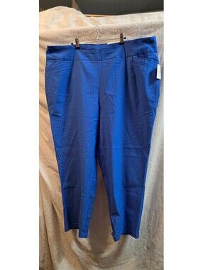 Cato Plus Size Slim Ankle Pants in Strong Blue, Size 24W